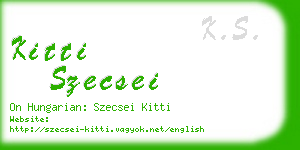 kitti szecsei business card